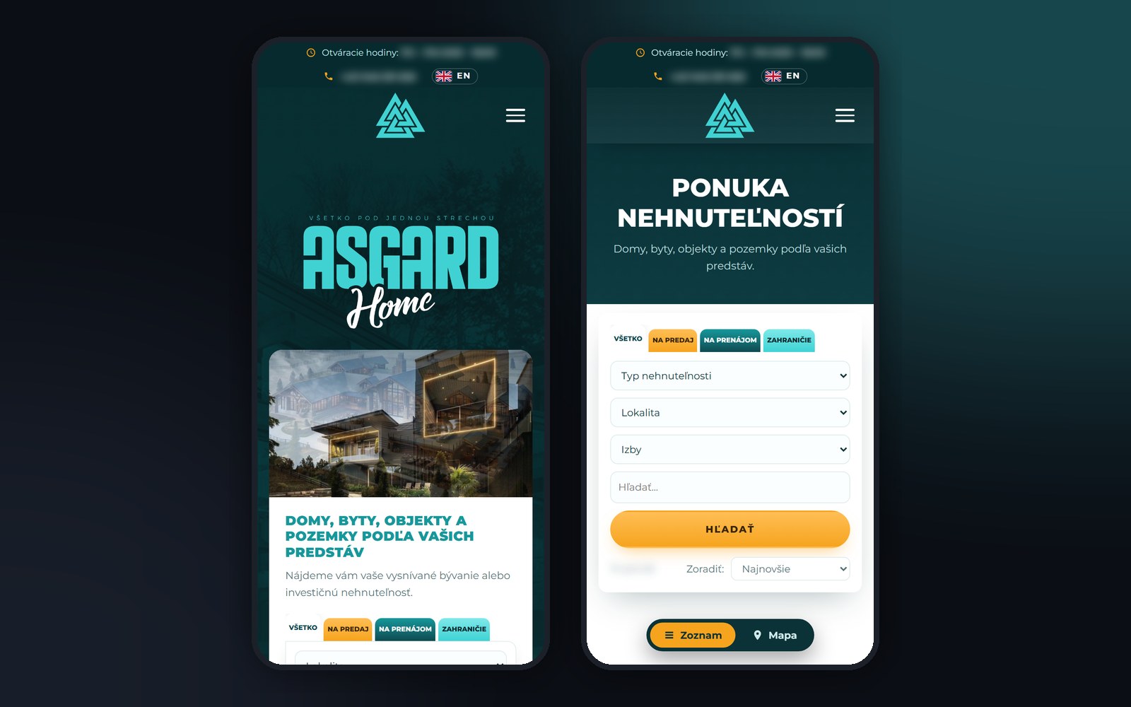 Mobilná verzia webu