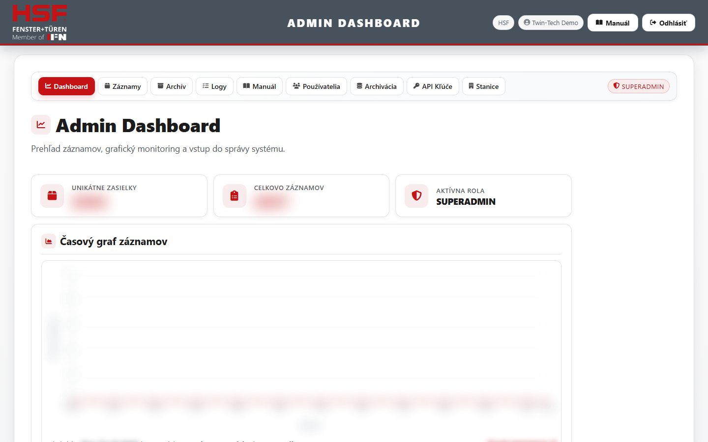Evidencia zásielok vo výrobe – web + Android aplikácia