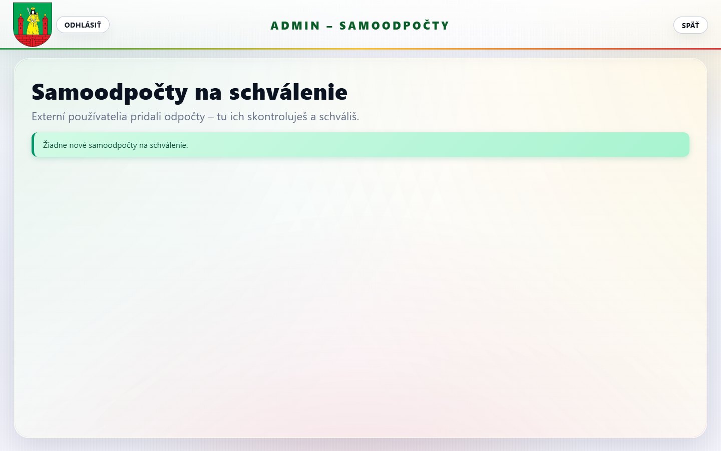 Samoodpočty občanov na schválenie